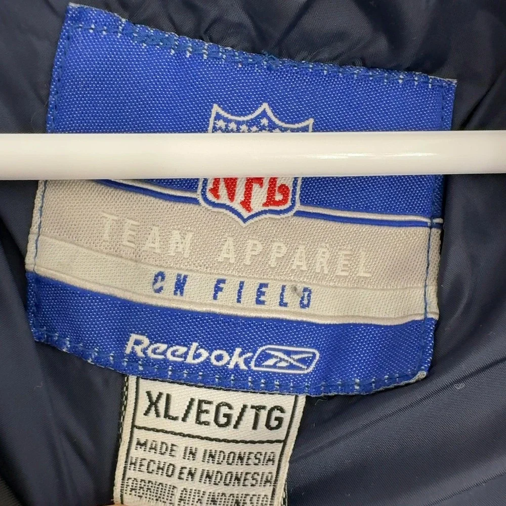 Denver Broncos Reebok Puffer Jacket Mens XL‎ Navy Down On Field Team Apparel